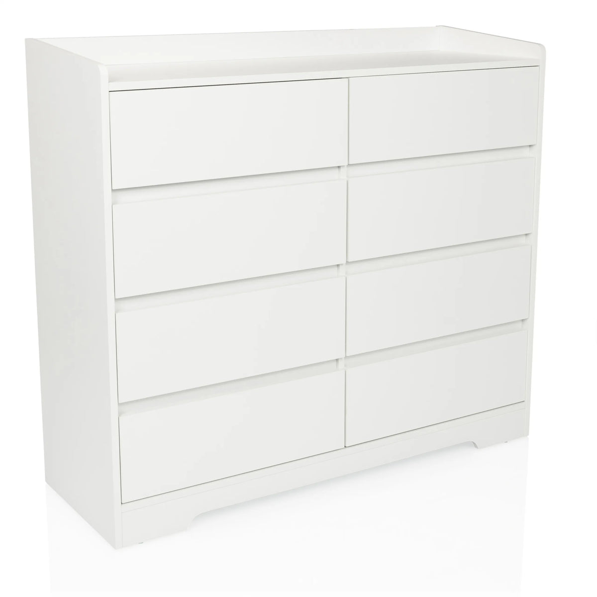 Witte Commode OSOYRO met acht laden en aflegvlak van hjh LIVING – 360-gradenweergave (schuin vooraanzicht 30°)
