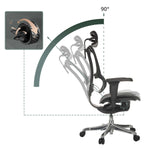 Verstelbare rugleuning van de luxe directiestoel ERGOHUMAN SLIM ULTRA GEN2 met een kantelhoek van 90° van hjh OFFICE