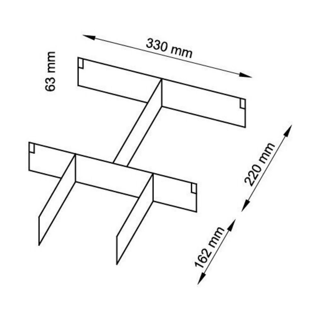 Tussenschotten voor de ACTR Rolcontainer met afmetingen van 330 mm, 220 mm en 162 mm van hjh OFFICE PRO