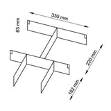 Tussenschotten voor de ACTR Rolcontainer met afmetingen van 330 mm, 220 mm en 162 mm van hjh OFFICE PRO