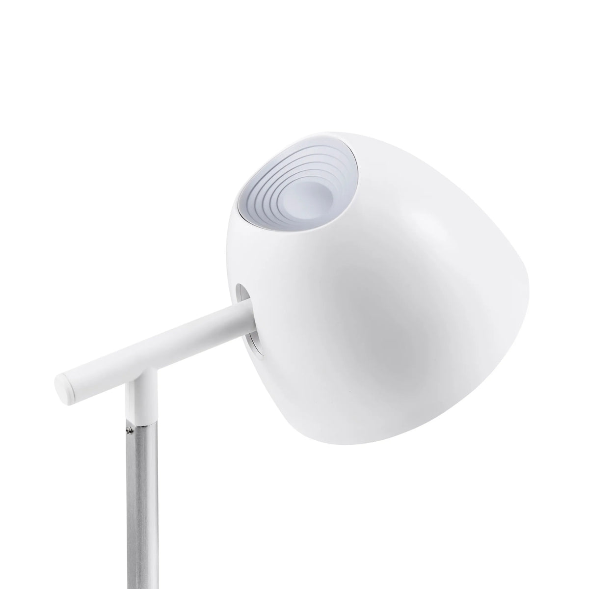 Witte lampenkap van de Lumanova D3 bureaulamp met concentrische ringen aan de binnenkant van hjh OFFICE