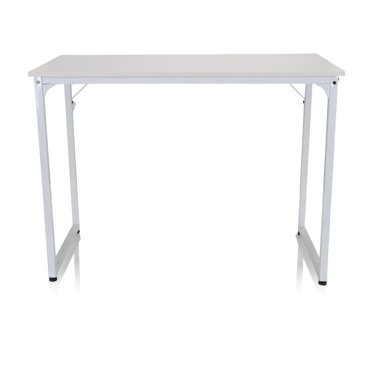 Wit Bureau WORKSPACE I met rechthoekig tafelblad en U-vormige poten van hjh OFFICE – 360-gradenweergave (vooraanzicht 0°)