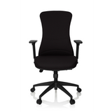 Zwarte Professionele bureaustoel OFFICE XT PRO met armleuningen en vijfpoot met zwenkwielen van hjh OFFICE – 360-gradenweergave (vooraanzicht 0°)