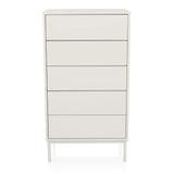 Witte Commode BJORDAL met vijf lades en slanke metalen poten van hjh LIVING – 360-gradenweergave (vooraanzicht 0°)