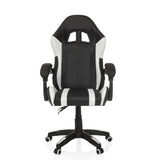 Zwart-witte Gamestoel GAMEBREAKER W02 met vijfpootkruis met zwenkwielen van MyBuero – 360-gradenweergave (vooraanzicht 0°)