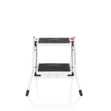 Witte Klaptrap SOLID W1 met twee antislip treden van hjh OFFICE – 360-gradenweergave (vooraanzicht 0°)