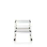 Zilveren aluminium Klaptrap SOLID VI met twee treden van hjh OFFICE – 360-gradenweergave (vooraanzicht 0°)
