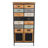 Commode CONTINENTO HIGH van hout en metaal met veelkleurige laden en twee vakken van hjh LIVING