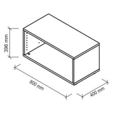 Technische tekening van de FlexWall behuizing van 800 × 400 mm van hjh OFFICE PRO