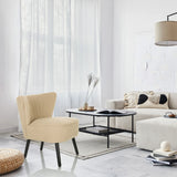 Beige Lounge stoel MANISO met zwarte poten in een modern ingerichte kamer van hjh LIVING