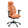 Professionele bureaustoel ERGO LINE II PRO met oranje stoffen bekleding en zwart onderstel van hjh OFFICE