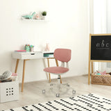 Roze Kinder bureaustoel KIDDY CLASSIC met zwenkwielen en wit onderstel van hjh OFFICE