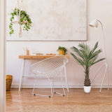 Groene Kunstplant DRACAENA in een witte pot naast een bureau van hjh OFFICE