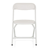 Witte Outdoor stoel TUDELA XXL PRO W met geperforeerd zit- en rugvlak van hjh OFFICE – 360-gradenweergave (vooraanzicht 0°)