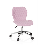 Roze Kinder bureaustoel JOY II met stikseloptiek en vijfpoot onderstel met wieltjes van hjh OFFICE – 360-gradenweergave (vooraanzicht 20°)