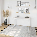 Hoogteverstelbaar bureau MEGA 612 W in het wit met een werkblad van 120 × 67 cm van hjh OFFICE PRO