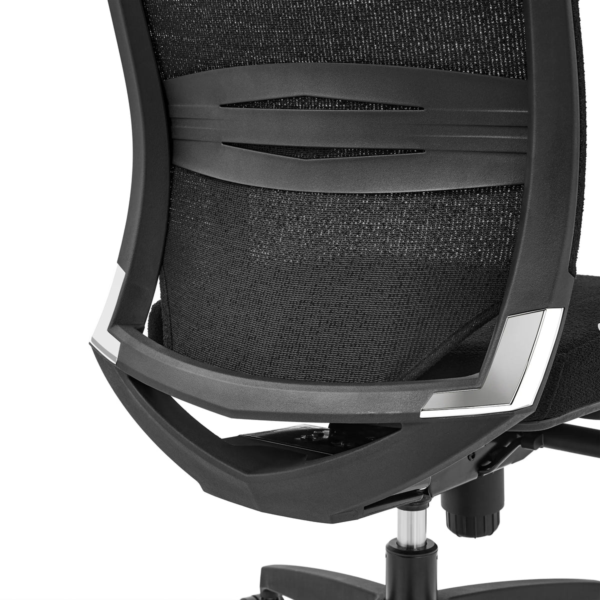 Achterkant van de netrugleuning van de Professionele bureaustoel PORTO MAX HIGH I in zwart van hjh OFFICE