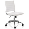 Professionele bureaustoel TRISHA met witte bekleding en verchroomd onderstel van hjh OFFICE