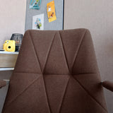 Middenbruine stoffen bekleding met stiksels van de Thuisgebruik bureaustoel SARANTO II van hjh OFFICE