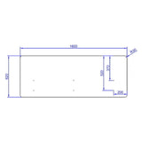 Technische tekening van de Tafelverdeler FLEXMIUT D 160 met 160 x 62 cm van hjh OFFICE
