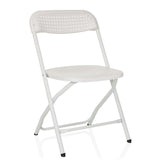 Witte Outdoor stoel TUDELA XXL PRO W met geperforeerd zit- en rugvlak van hjh OFFICE – 360-gradenweergave (schuin vooraanzicht 30°)