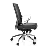 Zwarte Professionele bureaustoel PROVIDER met gestoffeerde bekleding en voetkruis met vijf wielen van hjh OFFICE – 360-gradenweergave (zijaanzicht 80°)