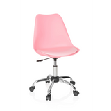 Pinker Homeoffice-Bürostuhl FANCY PRO mit Fußkreuz und fünf Rollen von hjh OFFICE – 360-Grad-Ansicht (Frontansicht 20°)