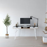 Kunstplant OLIVE in groene kleur met een witte pot van hjh OFFICE