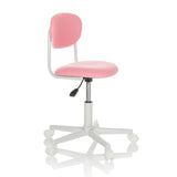 Roze Kinder bureaustoel KIDDY BASE I met voetkruis en vijf zwenkwielen van hjh OFFICE – 360-gradenweergave (schuin vooraanzicht 60°)