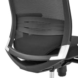 Rugleuning met netstof en kunststof frame van de professionele bureaustoel PORTO PRO in zwart van hjh OFFICE