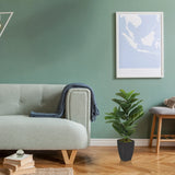 Groene kunstplant LYRATA in een eenvoudige zwarte pot van hjh OFFICE