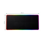 Maattekening van de Padflux Game Bureau Onderlegger in 80 × 30 cm met RGB-verlichting van hjh OFFICE