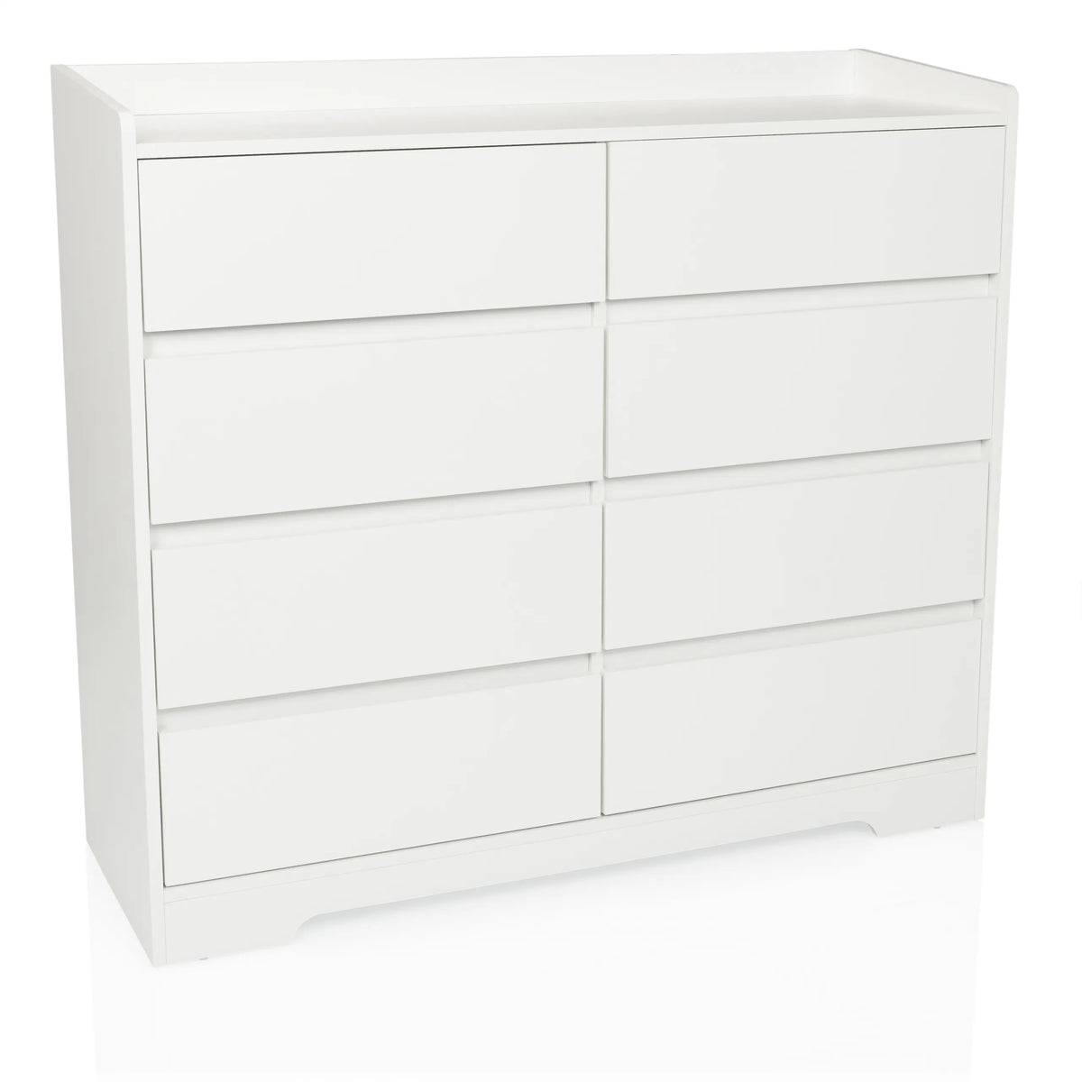 Witte Commode OSOYRO met acht laden en aflegvlak van hjh LIVING – 360-gradenweergave (vooraanzicht 15°)