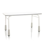 Lichtgrijs Kinder bureau KID GRO T met wit frame en grijze standvoeten van hjh OFFICE – 360-gradenweergave (vooraanzicht 15°)
