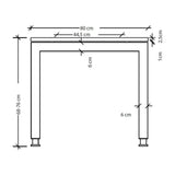 Maßzeichnung des Schreibtischs JAVA 12 S mit einer Breite von 80 cm und einer Höhe von 68-76 cm von hjh OFFICE PRO