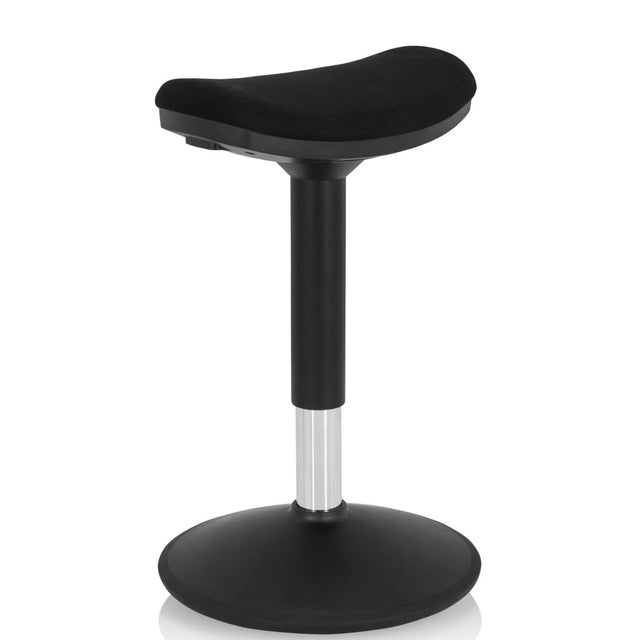 Zwarte stahulp BALANCE SIT I B met gepolsterde zitting en ronde voet van hjh OFFICE
