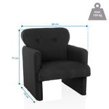 Maattekening van de Lounge stoel CARIPITO met 66 × 77 cm en een maximale belastbaarheid van 120 kg van hjh LIVING