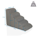 Maattekening van de Trap voor huisdieren PAWY STEP 5 met 83 x 57 cm en een draagvermogen van 35 kg van hjh LIVING
