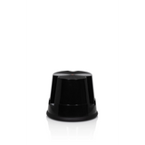 Schwarzer Tritthocker TIO-S mit rutschfester Oberfläche von hjh OFFICE – 360-Grad-Ansicht (schräge Frontansicht 60°)