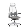Grijze Professionele bureaustoel ARCEO W met netrugleuning, hoofdsteun en armleuningen van hjh OFFICE
