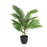 Kunstplant ARECA met groene palmbladeren in een zwarte pot van hjh OFFICE