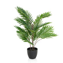Kunstplant ARECA met groene palmbladeren in een zwarte pot van hjh OFFICE