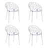 Vier transparante vierpotige stoelen Artifo T met organisch opengewerkte rugleuning van hjh LIVING