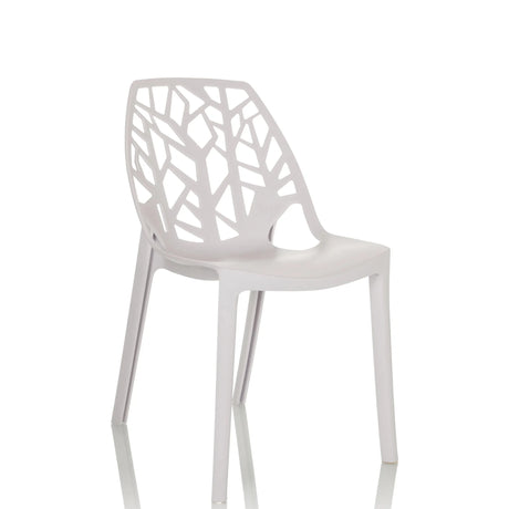 Witte Outdoor stoel ARTIFO TRI met een netvormige rugleuning in organische structuur van hjh OFFICE