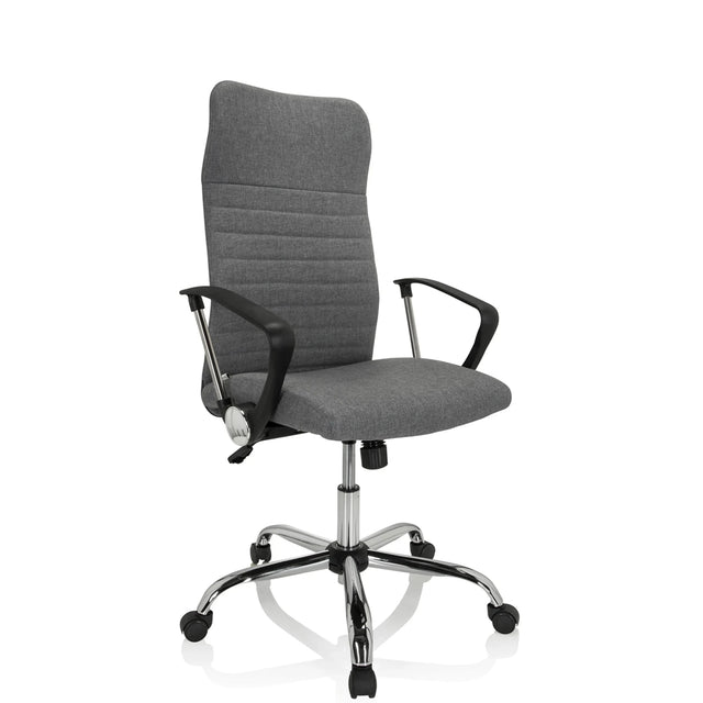 Thuisgebruik bureaustoel ARTON 40 met grijze stoffen bekleding en verchroomd onderstel van hjh OFFICE