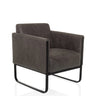 Grijze Lounge stoel Aruba Retro met donkergrijze bekleding en zwart sledepootstel van hjh OFFICE
