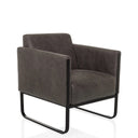 Grijze Lounge stoel Aruba Retro met donkergrijze bekleding en zwart sledepootstel van hjh OFFICE