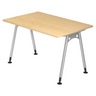 Hoogteverstelbaar bureau ATOS 12 S in esdoorn-look met zilverkleurig frame van hjh OFFICE PRO