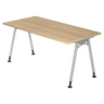 Bureau ATOS 16 S in eikenlook met zilverkleurige metalen poten van hjh OFFICE PRO