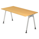 Bureau ATOS 16 S in beuken met zilveren poten en in hoogte verstelbaar frame van hjh OFFICE PRO